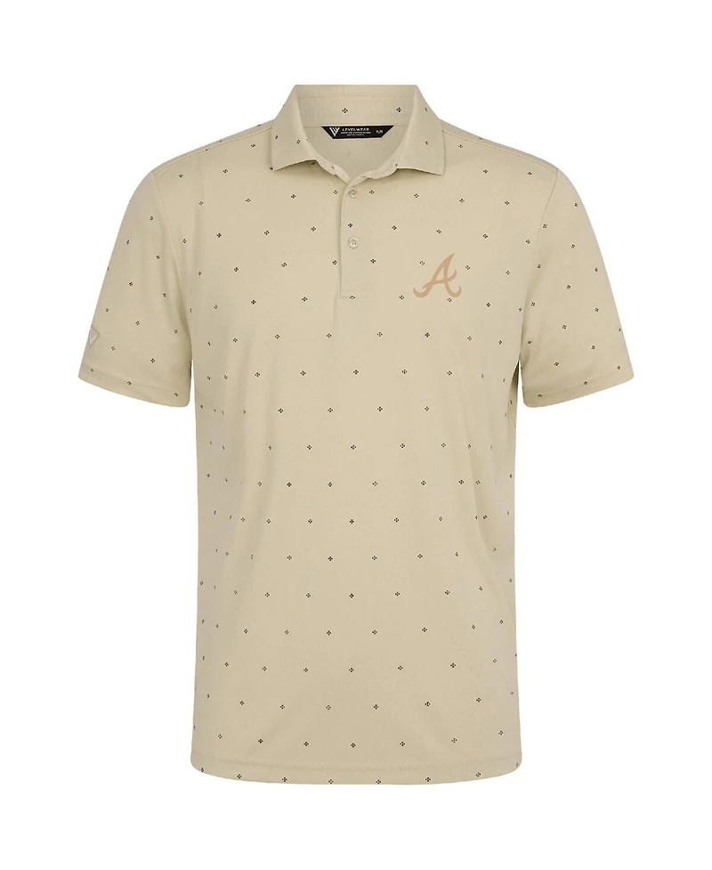 LevelWear Men's Cream Atlanta Braves Vision Polo Shirt