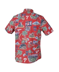 Reyn Spooner Men's Red Philadelphia Phillies Scenic Tri-Blend Button-Down Shirt