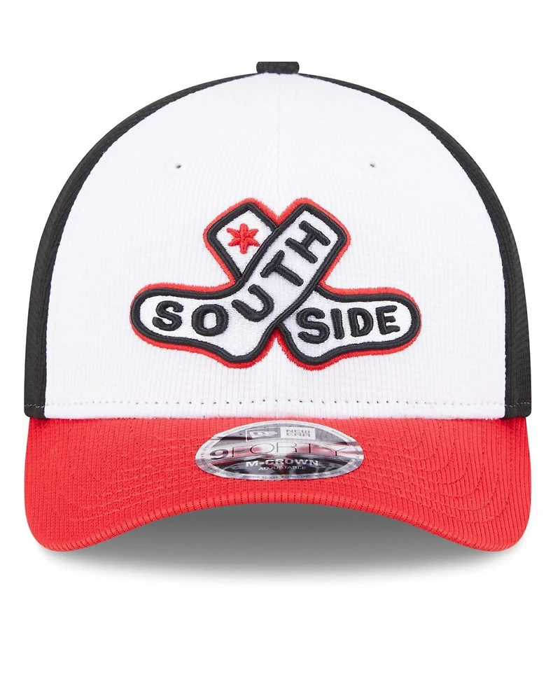 New Era Men's White/Red Chicago White Sox 2025 City Connect Batting Practice 9FORTY M-Crown Adjustable Hat