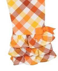 Rare Editions Baby Girls 2-Piece Pumpkin Polka Dot Top and Plaid Pants Set