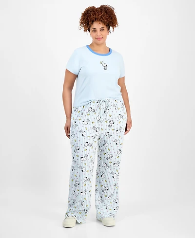 Love Tribe Trendy Plus Snoopy Graphic Drawstring Pants