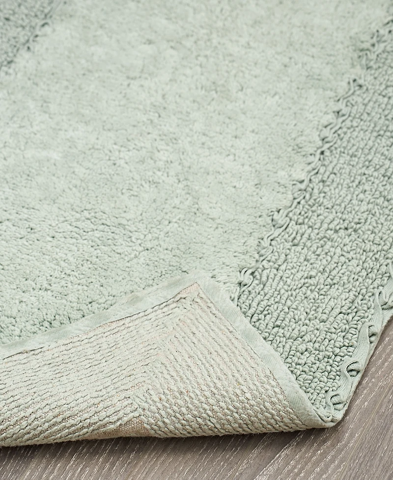 Laura Ashley Cotton Ruffled Bath Rug, 27" x 45"