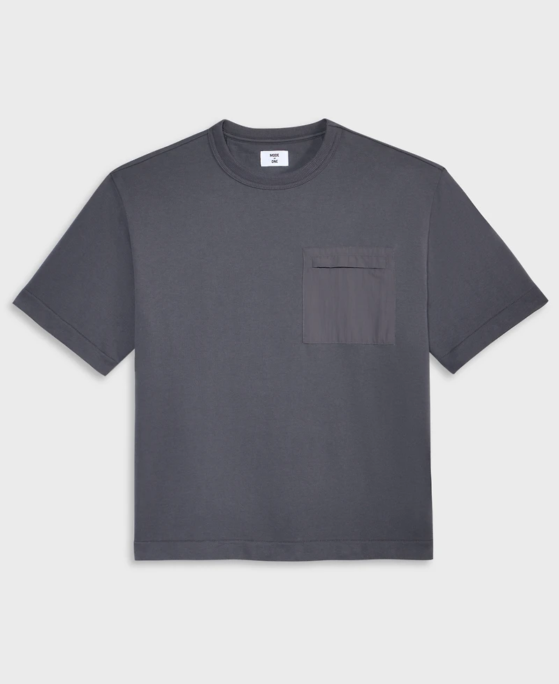 Mode of One Men's Mixed Relaxed-Fit French Terry Pocket T-Shirt, Macy's Exclusive