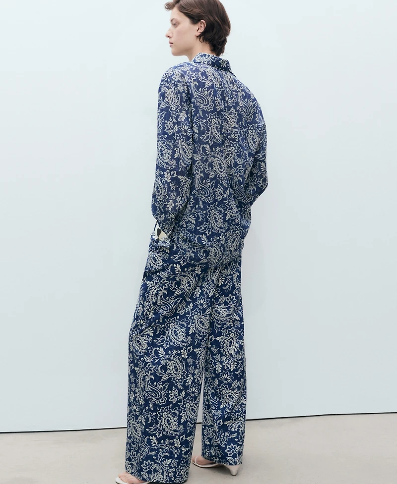 Mango Women's Printed Cotton Pants