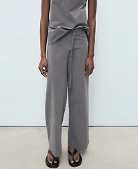 Mango Women's Fine Belt Straight Pants