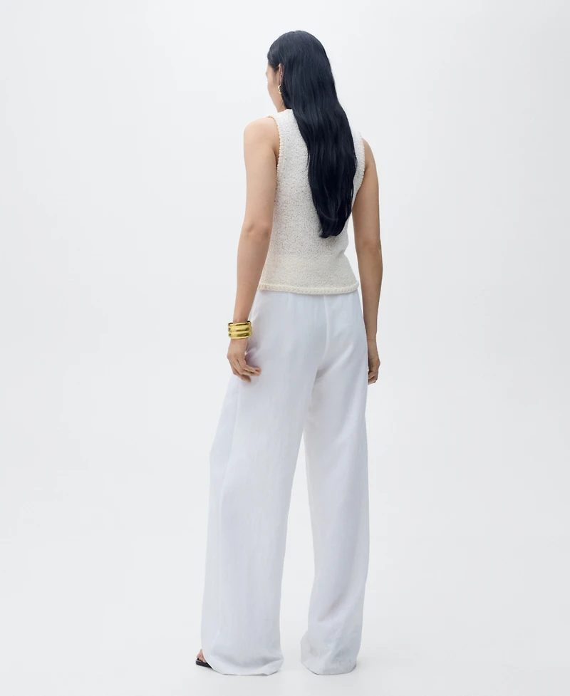 Mango Women's Bow Belt Lyocell Suit Pants
