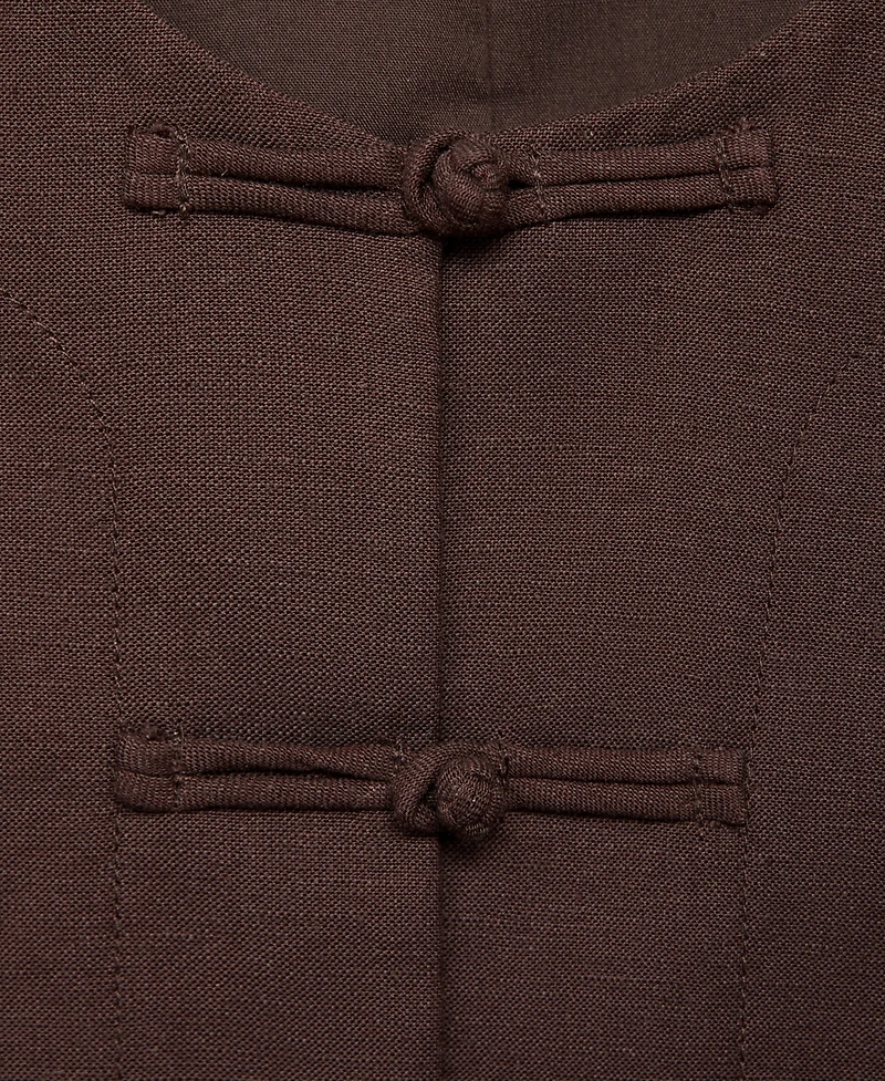 Mango Women's Linen-Blend Suit Vest