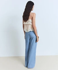 Mango Women's Lyocell Wide Leg Pants