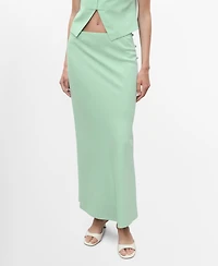 Mango Women's Linen-Blend Straight Skirt