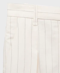 Mango Women's Striped Linen-Blend Bermuda Shorts