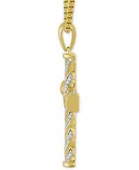 Men's Diamond Cross 22" Pendant Necklace (1/2 ct. t.w.) in 18k Gold-Plated Sterling Silver