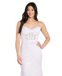 Morgan & Company Juniors' Glitter Lace Corset Gown