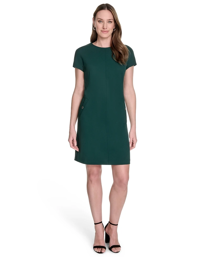 Tommy Hilfiger Women's Button-Trim Shift Dress