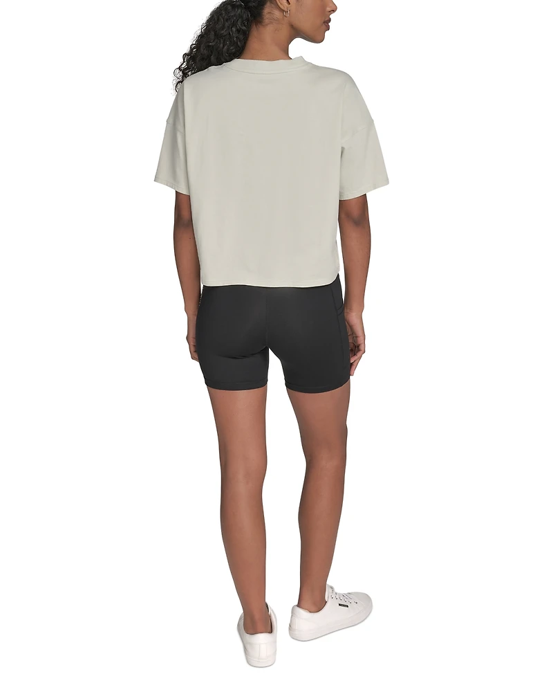 Calvin Klein Performance Women's Cotton Raised Logo Cropped T-Shirt