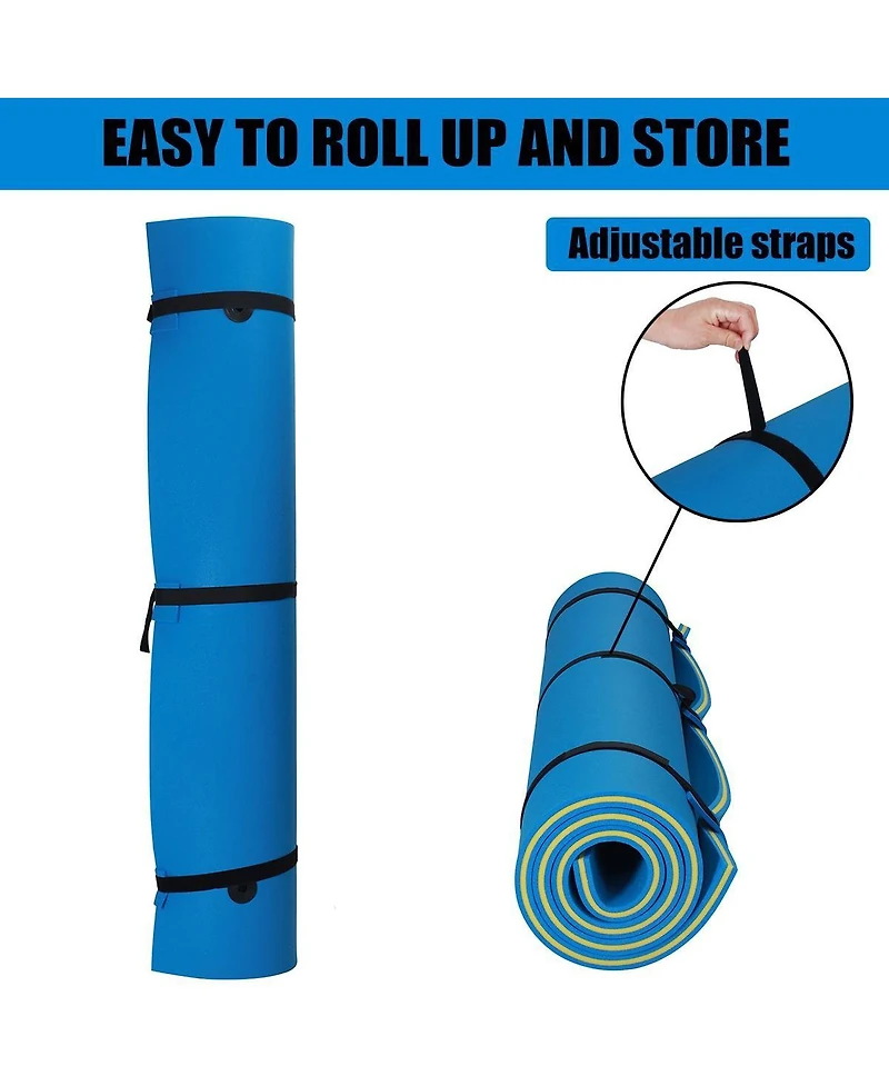 Hallolure Blue Water Floating Mat Foam Pad, 9x6FT Bouncy Tear-Resistant Xpe Foam