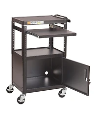 ECR4Kids Av Presentation Cart Stand with Storage Box, Black, 1