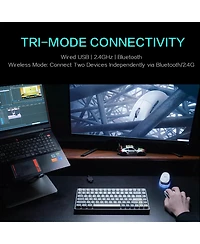 Thunderobot ML903 Wireless Gaming Mouse with Rgb Charging Dock, 26K Dpi, 650 Ips, 65g Ultra-Lightweight, Tri-Mode Connectivity, 70Hrs+ Battery, Ergono