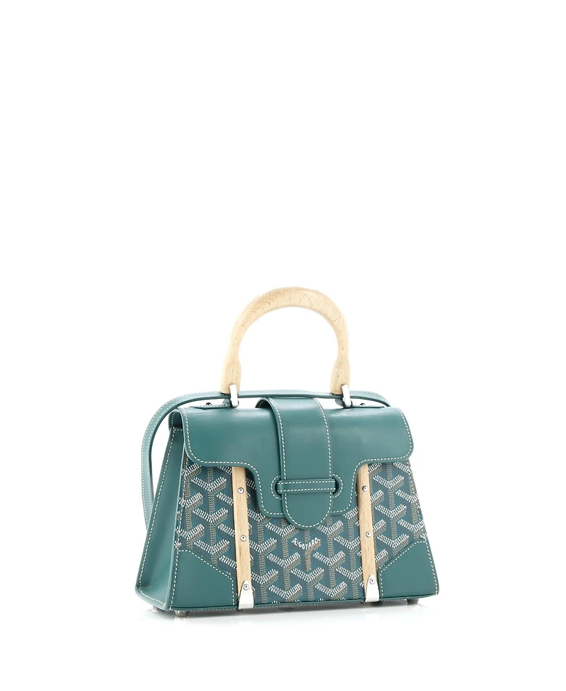 Pre-Owned Goyard Mini Structured Saigon Top Handle Bag Coated Canvas with Leather