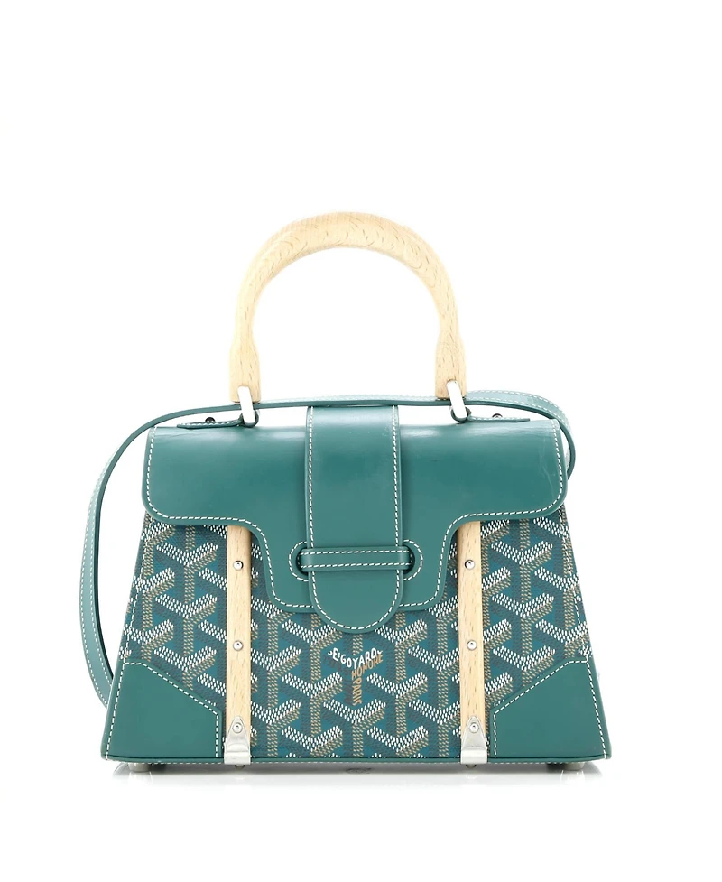 Pre-Owned Goyard Mini Structured Saigon Top Handle Bag Coated Canvas with Leather