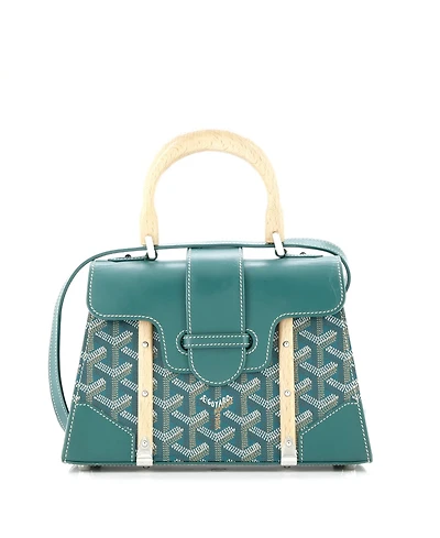 Pre-Owned Goyard Mini Structured Saigon Top Handle Bag Coated Canvas with Leather