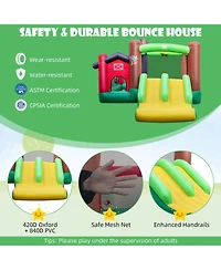Inolait 6-in-1 Inflatable Bounce House with Double Slides without Blower
