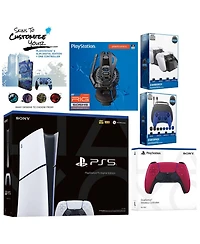 Sony Playstation 5 Slim Digital with Extra Volcanic Red Controller, Plantronics Headset, Gamer Kit