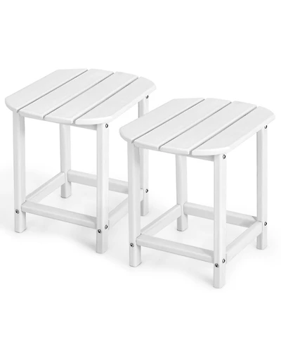 2-Pieces Adirondack Outdoor Side Table for Patio and Garden
