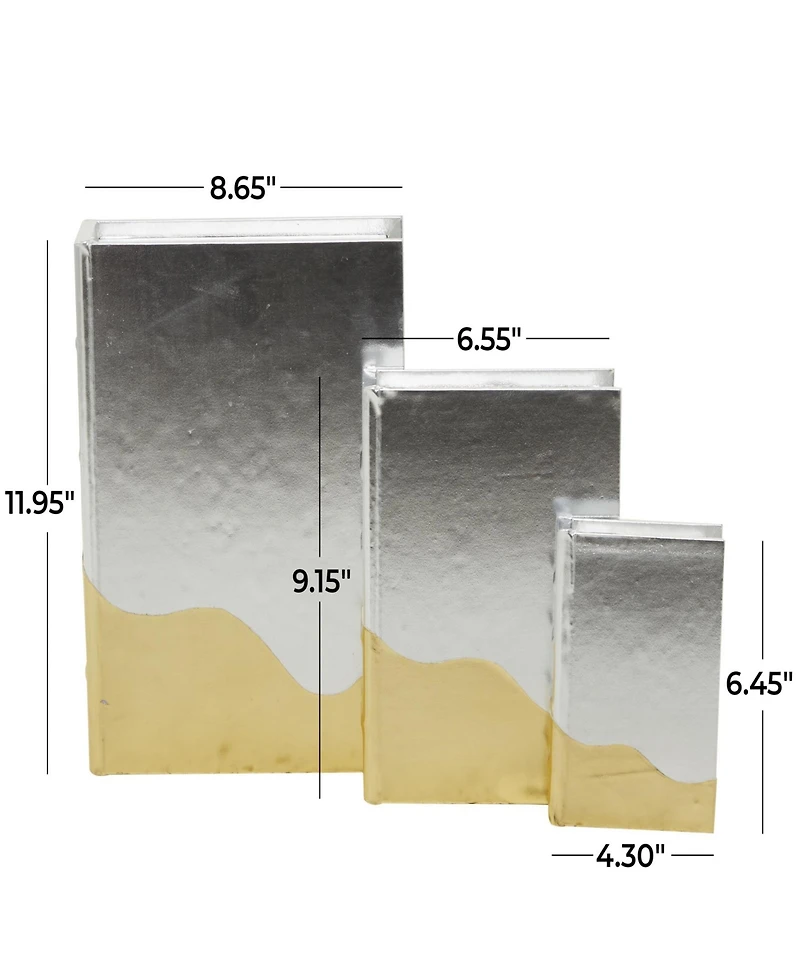 CosmoLiving Glam Faux Leather Box, Set of 3