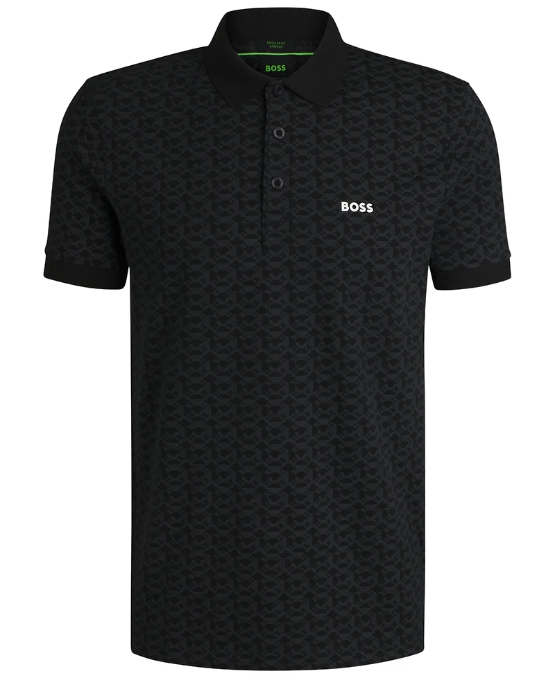 Boss by Hugo Men's Stretch Cotton Printed Paddy Polo Shirt