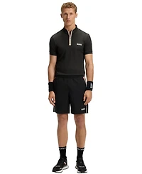 Boss by Hugo Men's Stretch-Mesh Jersey Zip-Neck T-Shirt