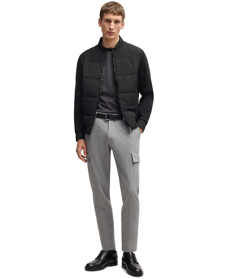 Boss by Hugo Men's Cotton-Blend Zip-Up Padded Jacket