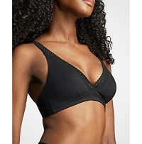 Siella Women's Organic Cotton Lace Plunge Bra
