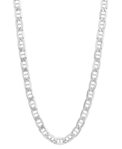 Lightweight Polished Mariner Link 22" Chain Necklace (5.5MM) in 14k White Gold