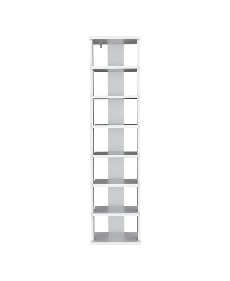Glacier Shoe Rack, 7 Shelves, White
