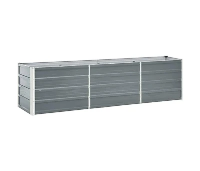 Garden Raised Bed Galvanized Steel 94.5"x15.7"x17.7" Gray