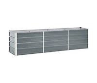 Garden Raised Bed Galvanized Steel 94.5"x15.7"x17.7" Gray