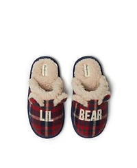 Dearfoams Kids Lil Bear Plaid Scuff House Slipper