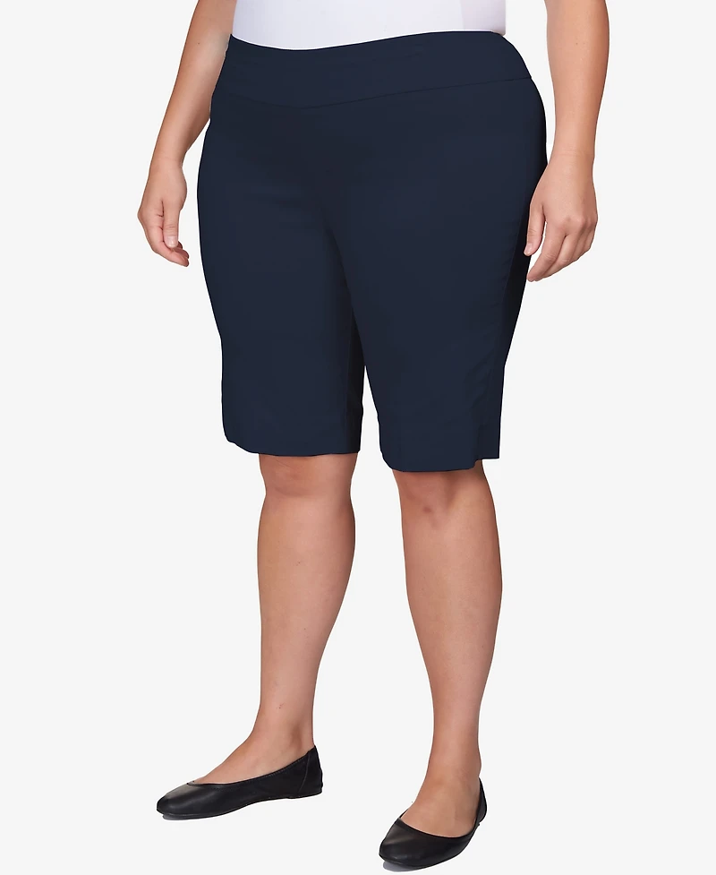 Ruby Rd. Plus Pull On Tech Bermuda Shorts