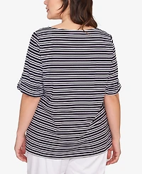 Ruby Rd. Plus Variegated Stripe Knit Top