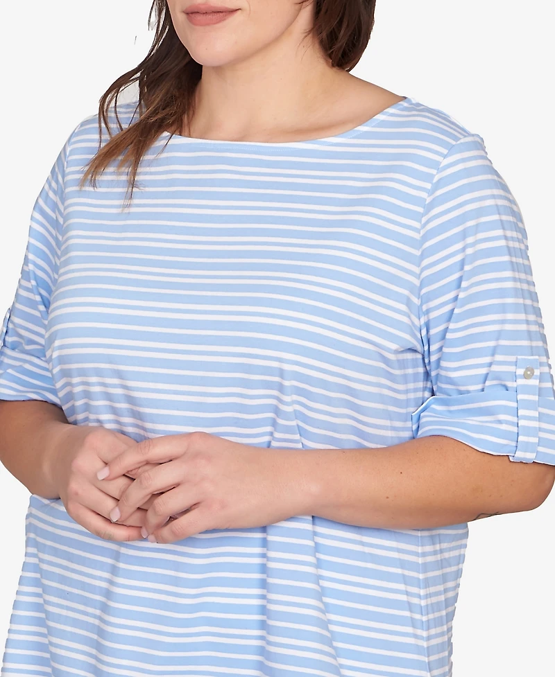 Ruby Rd. Plus Size Variegated Stripe Knit Top