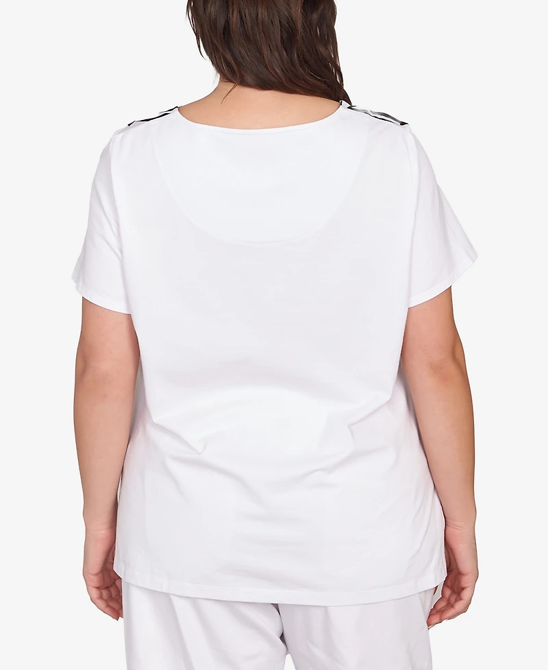 Ruby Rd. Plus Size Palm Print Top