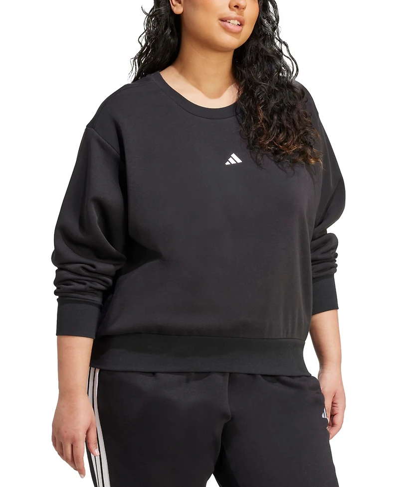 adidas Plus Essentials Small-Logo Fleece Sweatshirt