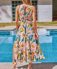 Cupshe Women's Artful Breeze Tropical Maxi Beach Dress