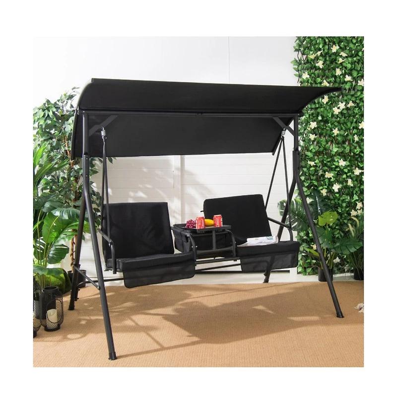 Porch Swing Hammock Chair with Adjustable Canopy