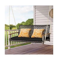 2-Person Rattan Hanging Porch Swing Chair
