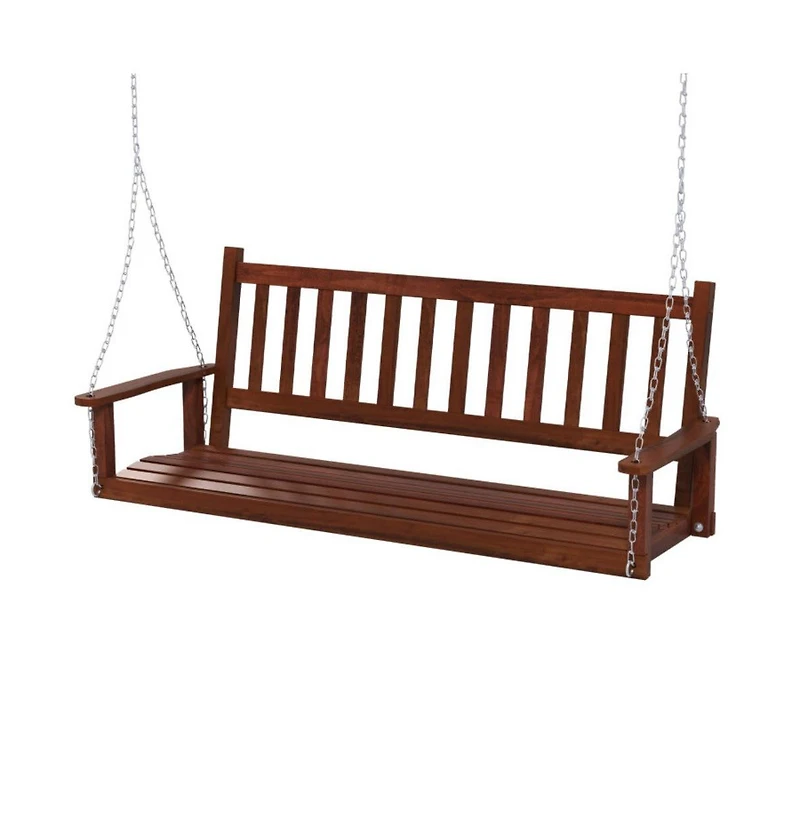 3-Person Wooden Outdoor Porch Swing with 800 lbs Weight Capacity