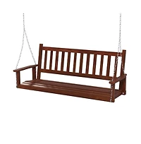 3-Person Wooden Outdoor Porch Swing with 800 lbs Weight Capacity