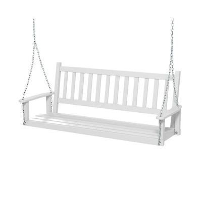 3-Person Wooden Outdoor Porch Swing with 800 lbs Weight Capacity