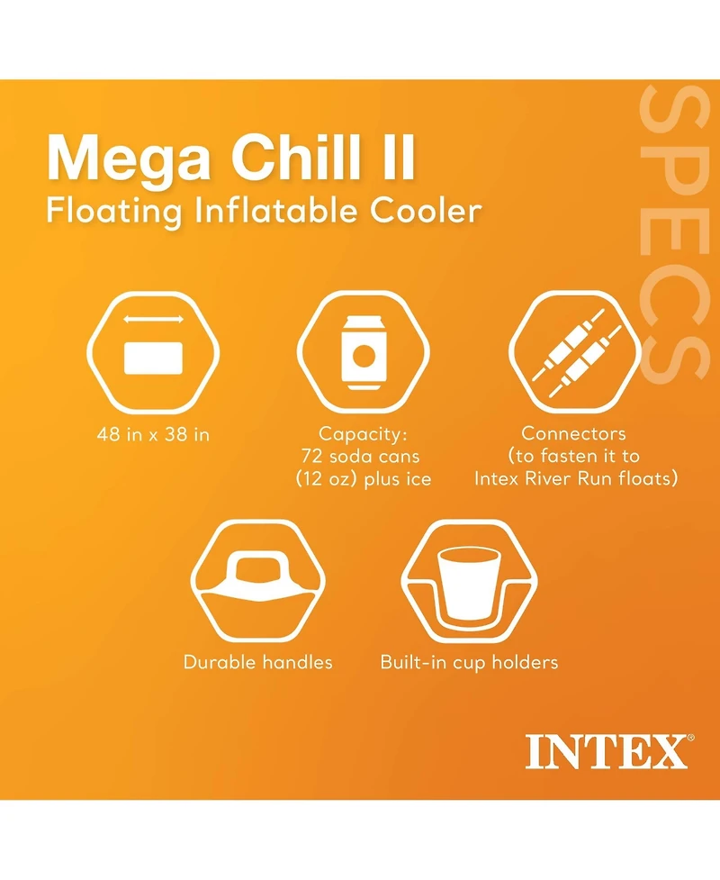Intex 24' x 52" Ultra Xtr Frame Pool, 2 Floating Loungers and Mega Chill Cooler