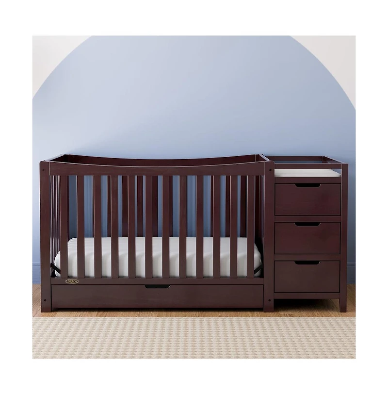 Graco Remi All-in-One Convertible Crib with Drawer and Changer (Espresso)